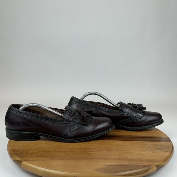 Mens Allen Edmonds Bridgeton‎ Brown Leather Tassel Fringe Loafers Size 11 B GUC - Picture 1 of 8